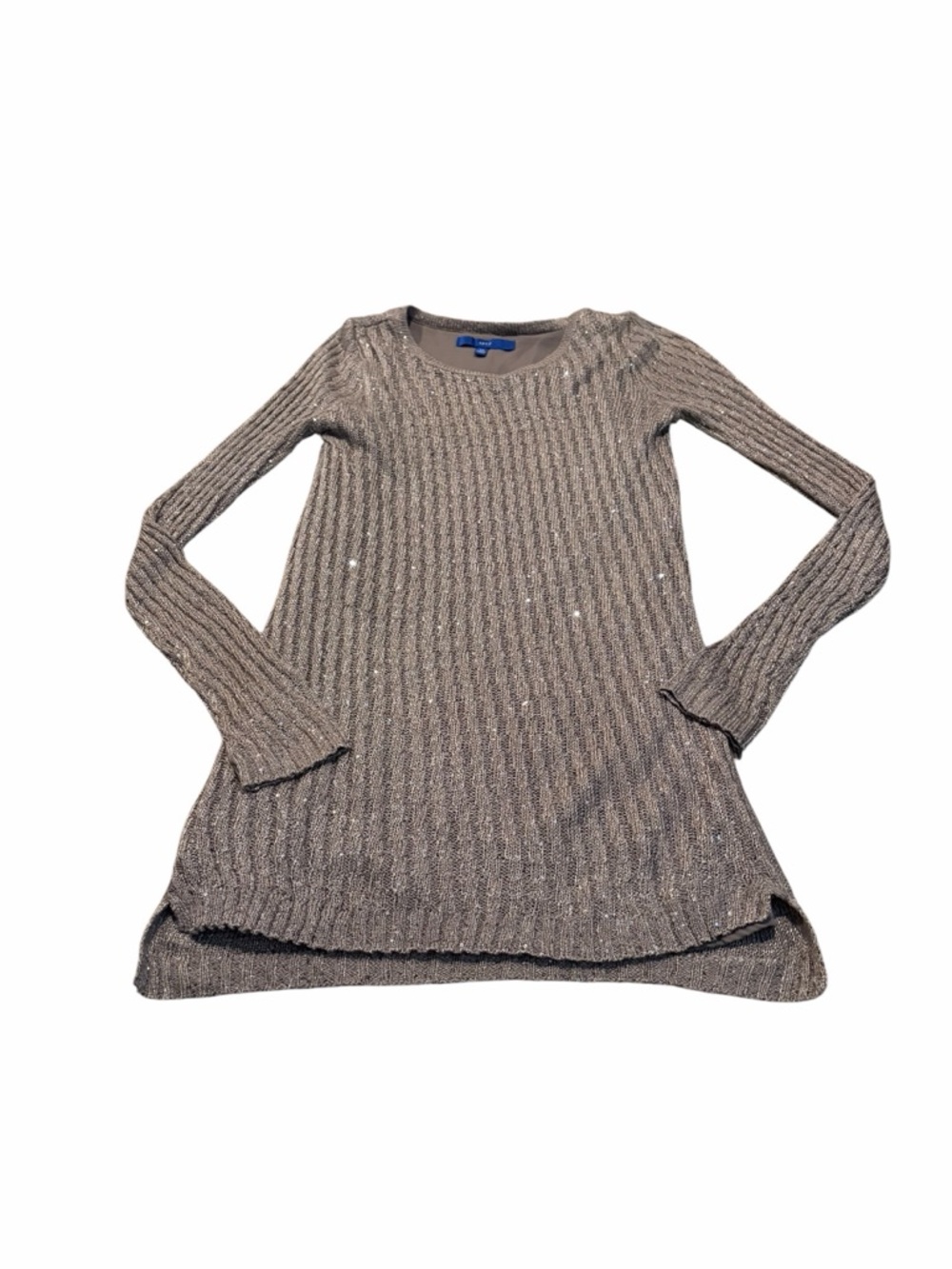 APT 9 long gray sequin sweater